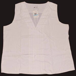 Calvin Klein Women's Sleeveless White Shirt SM6TG79A NWT Size XL